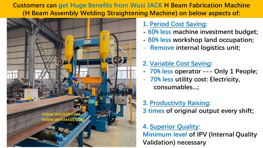 Integral Function H Beam Fabrication Machine for Steel Structure Assembly Welding Straightening