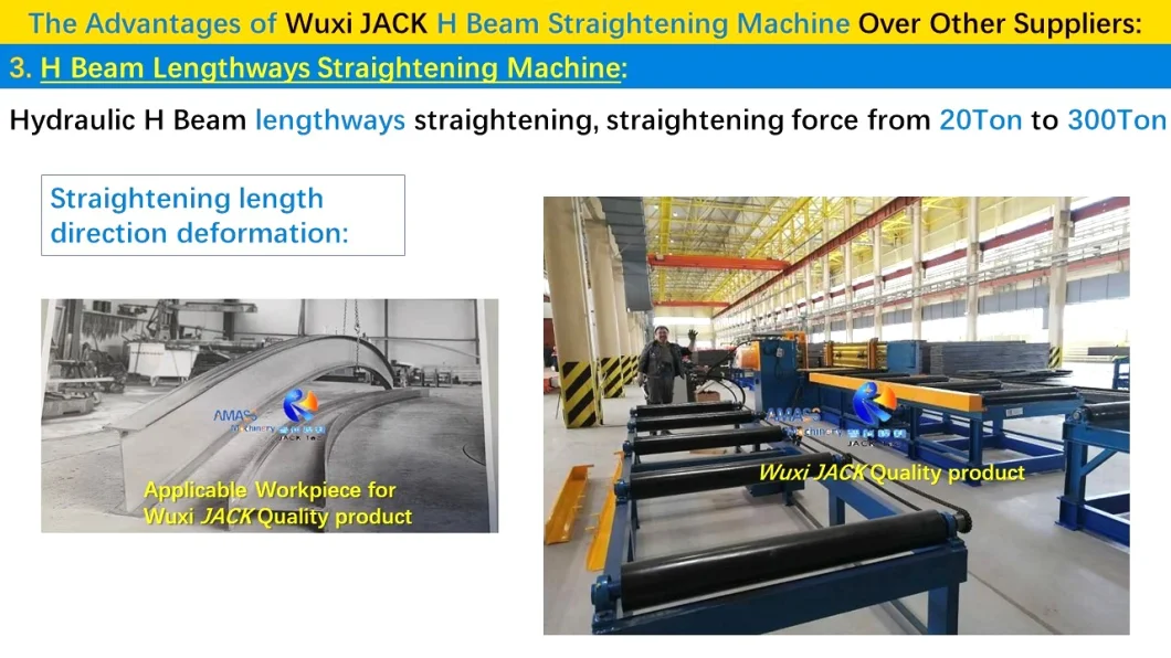 Hydraulic Vertical Horizontal Longitudinal Steel Structure I H Beam Flange Straightening Machine